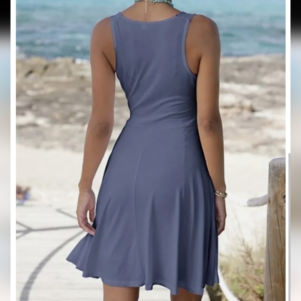 Lascana sleeveless wrap look dress - Picture 5 of 14